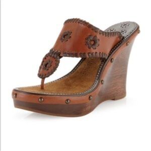 Jack Rogers Vintage Marbella Wood Wedge Sandals